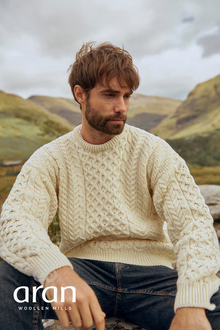 Aran Irish Knit - Inisheer - Vetefärgad - Unisex storlekar