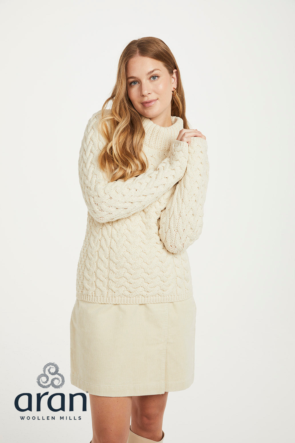 Aran Irish Knit - Knightstown  White B464- 162