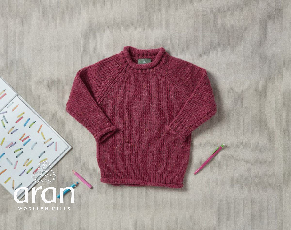 Aran Mini Irish Knit - Rollneck Raglan Crew R880-003