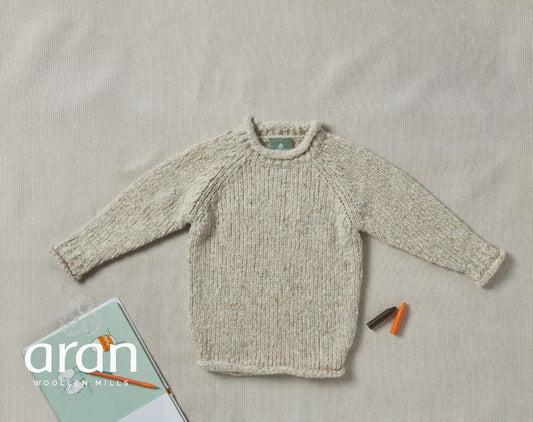 Aran Mini Irish Knit - Rollneck Raglan Crew  R880-757