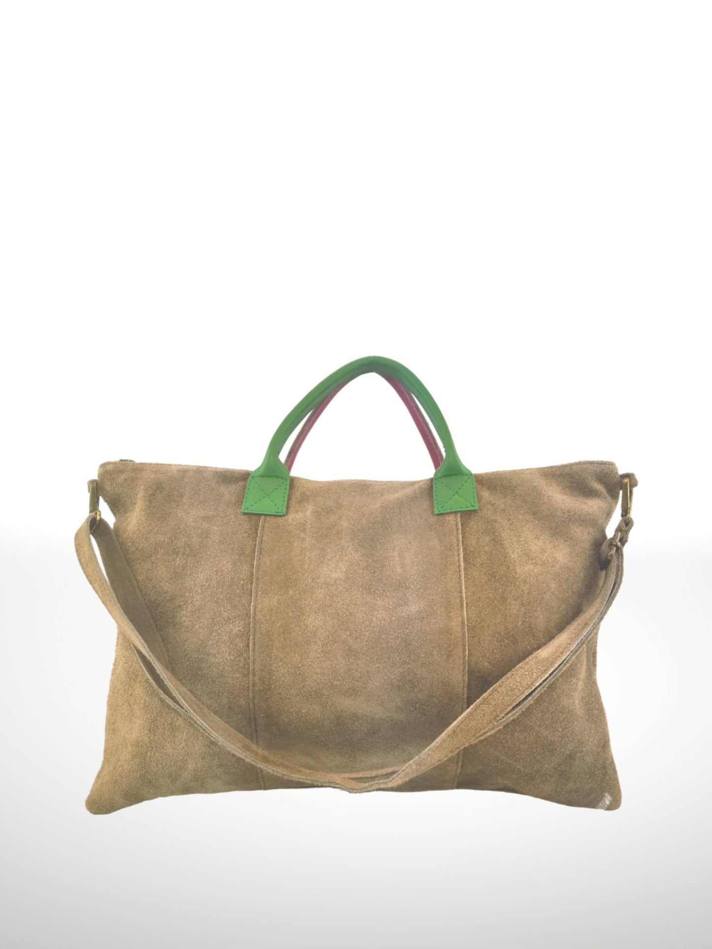 Milano Suede Läderväska med axelrem - Olive