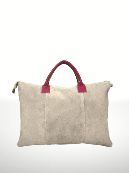 Milano Suede Läderväska med axelrem  - Beige