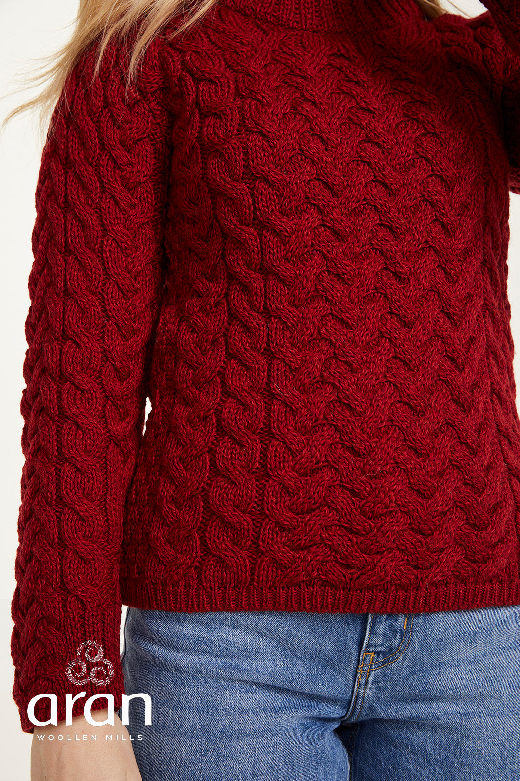 Aran Irish Knit - Dingle Aran Trellis B304 - 014 Rich Red